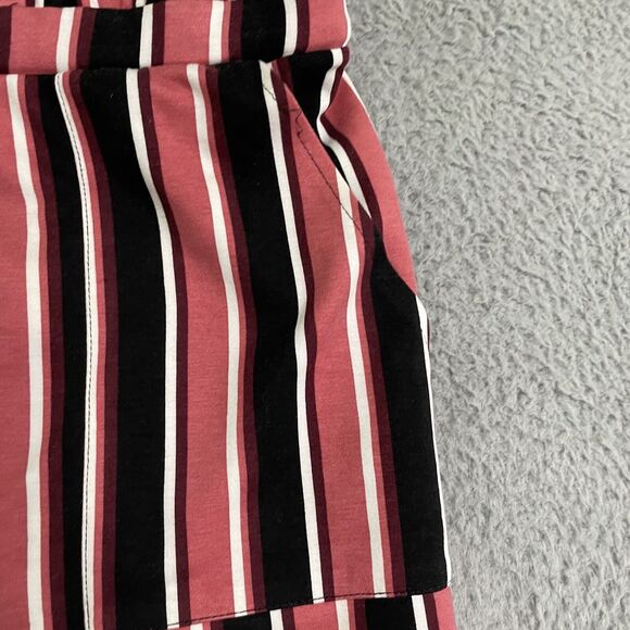 Torrid Womens Plus 3x Paperbag Self Tie Striped Rose Pink Black Shorts NWOT - Picture 2 of 9